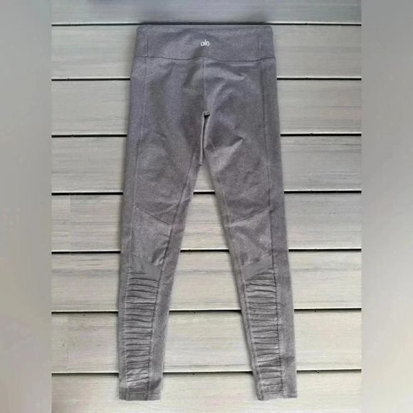Alo Women’s High-Waist Moto Full Length Legging Size Small‎ Heather Grey - Picture 2 of 5